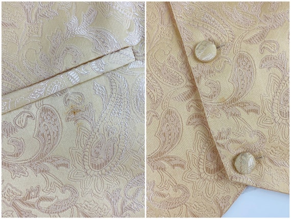 Vintage 1990s Beige Paisley Print Formal Vest - image 8