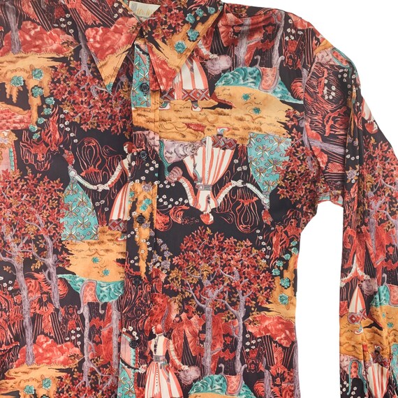 Vintage 1970s Novelty Theatrical Print Shirt Mr. … - image 5