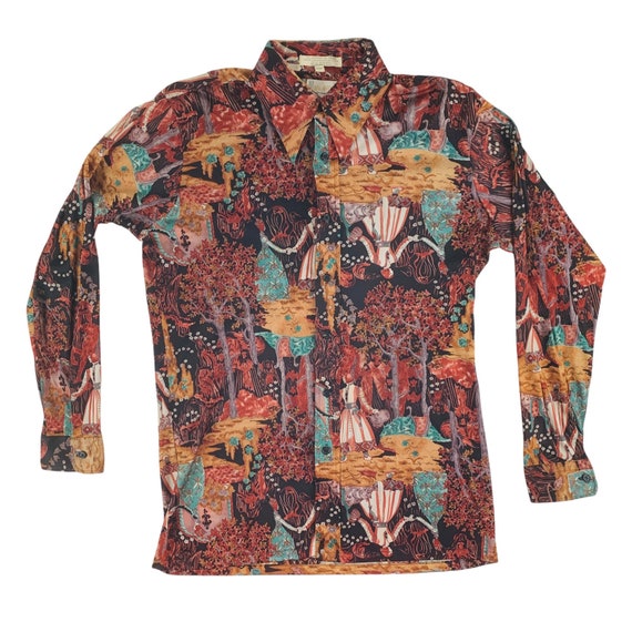 Vintage 1970s Novelty Theatrical Print Shirt Mr. … - image 1