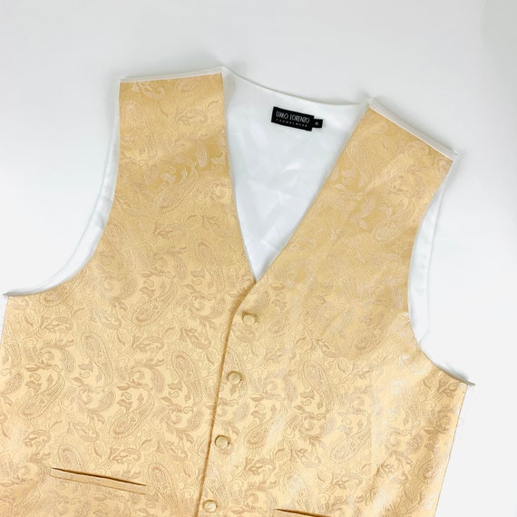 Vintage 1990s Beige Paisley Print Formal Vest - image 2