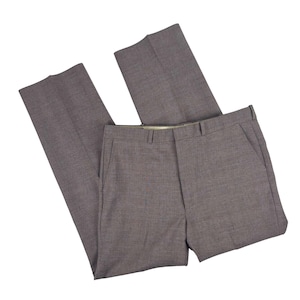 Vintage 70s Plaid Trousers Mens Large Brown Blue Pleated Pants W 36&quot;
