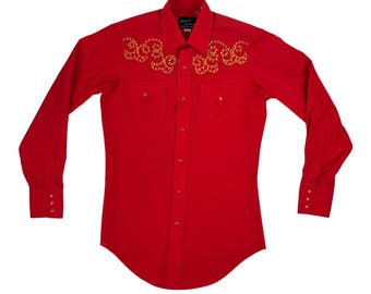 70年代ヴィンテージウエスタンシャツ：刺繍入りイーグル、ロデオ