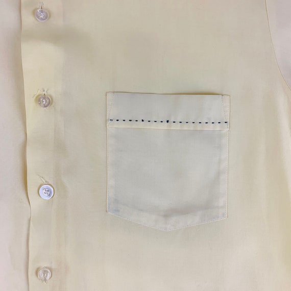 Vintage 1980s Solid Yellow Button Down Fruit of T… - image 4