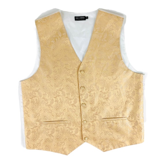 Vintage 1990s Beige Paisley Print Formal Vest - Etsy