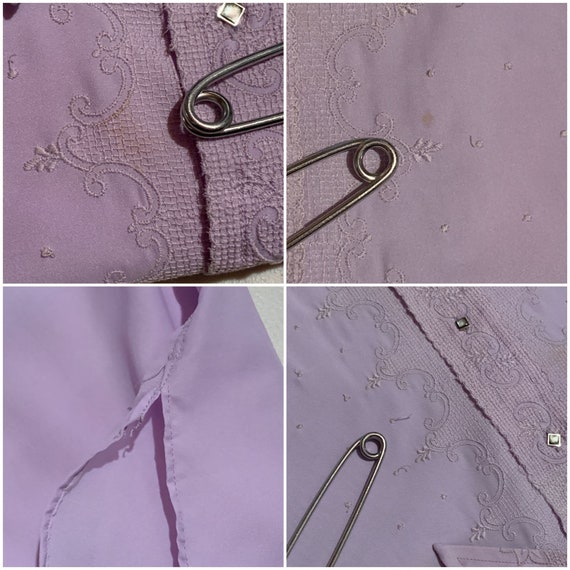 Vintage 1970s Dress Shirt Men's XL Lavvender Embr… - image 9