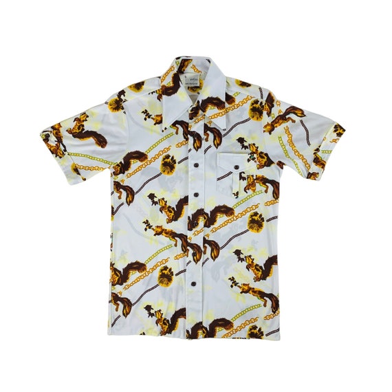 Vintage 70s Squirrel Shirt Men's Medium Novelty C… - image 9