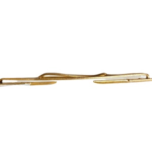 Vintage 1960s Arrow Silver & Gold Tone Tie Bar Swank Tie Clip image 9