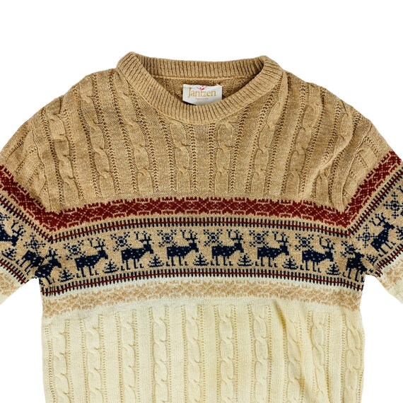 Vintage 80s Winter Sweater Men's Large Deer Fair … - image 2