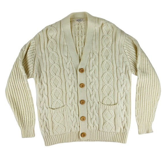 Vintage 1980s Ivory Gimbels Mens Grandpa Sweater … - image 1