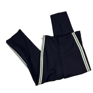 Vintage Uniform Pants Mens Boys XXS Black Wool Trousers Blue Stripe Marching Band