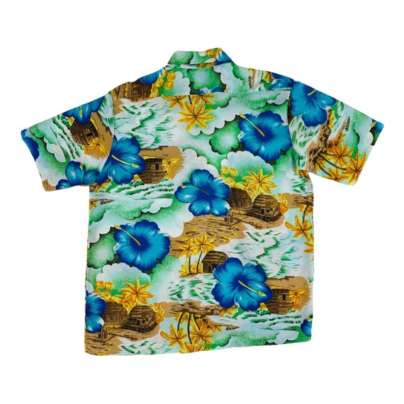 Vintage 1970s Tropical Hibiscus Shirt VanCort Haw… - image 8