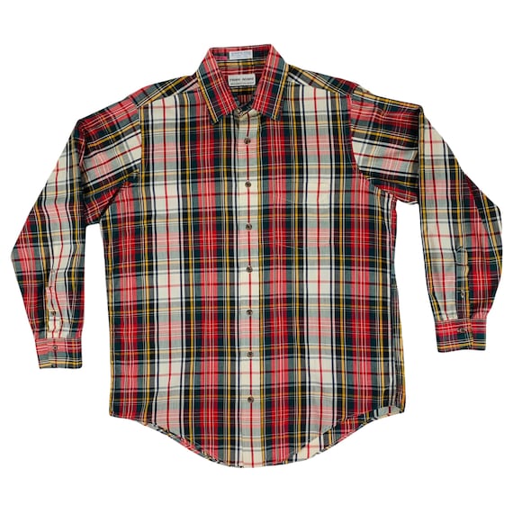 Vintage 1970s Classic Plaid Mens Button Down Fran… - image 10