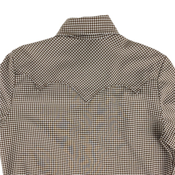 Vintage 1970s Checkered Shirt Men's Large Western… - image 8