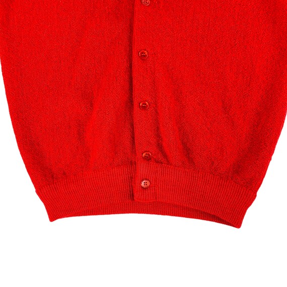 Vintage 80s Red Cardigan Men's Small Jantzen Thre… - image 3