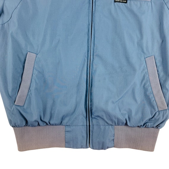 Vintage 1980s Hampton Club Dusty Blue Zip Up Bomb… - image 5