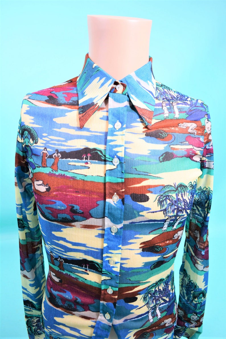 Vintage 1970s Novelty Shirt Topless Women Print Mens Button Etsy