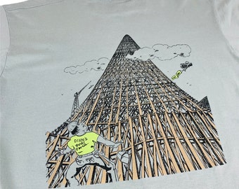 Vintage Dinn's Dare-Devils Wooden Roller Coaster Enthusiast Shirt XL