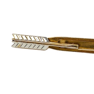 Vintage 1960s Arrow Silver & Gold Tone Tie Bar Swank Tie Clip image 7
