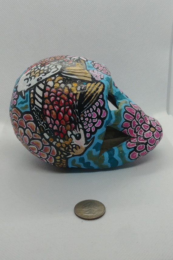 HandPainted Paper Mache Koi Fish Skull OOAK Etsy