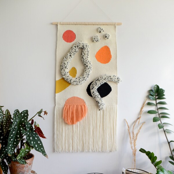 READY TO SHIP | Big woven wall hanging | Woven tapestry | Abstract art | Organic art | Wall Rug | Wall textile weaving | Wall decor |