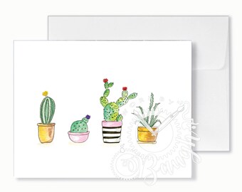 Cactus Greeting Card, Greeting Cards, Blank inside, All occasion cards, Plant Card