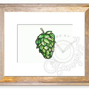 Hops 5x7 print in 8x10 mat, Hops Plant, Beer Making Gifts, Gifts for men, Beer gift, Beer, Prints, watercolor, Hops Print, Beer Art