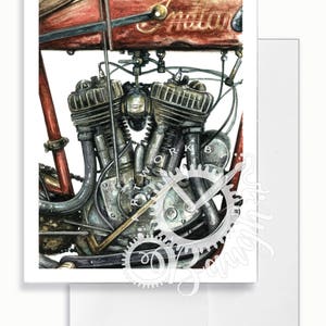 Indian Motorcycle Greeting Card, Blank Inside Card, For Him, For Dad, Motorcycle, Motorbike