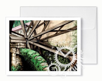 St. Augustine Water Wheel Greeting Card, Blank Inside Card, Handmade Card, All occasion cards, Greeting Card