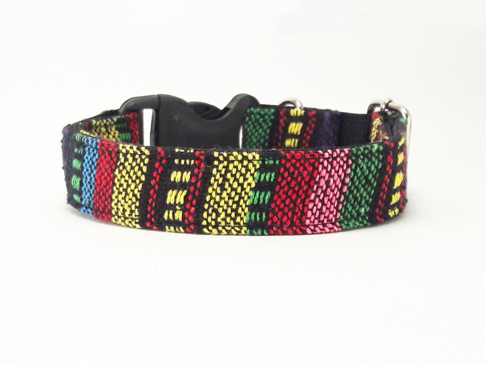 Aztec dog collar Personalized Black Yellow Woven Leather Etsy