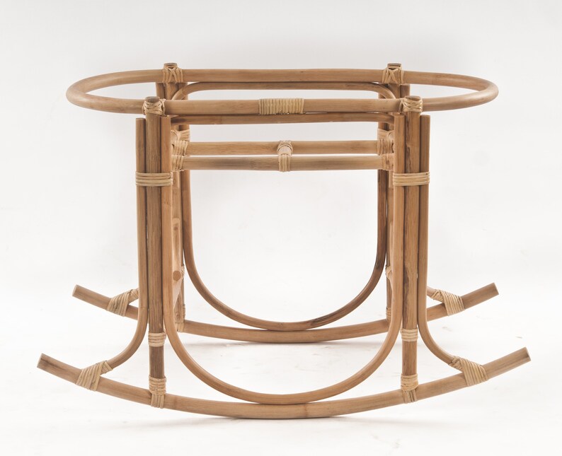 Handmade Natural Rattan Rocking Moses Basket Stand Etsy