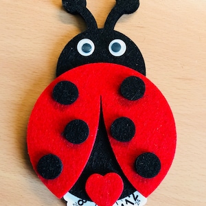 Laimons Kids Orecchini a pressione per bambini gioielli per bambini Coccinella Rosso, Nero Argento Sterling 925