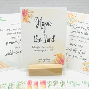 Scripture Cards Display Bible Verse Set of Cards for Desk w Bible Quote w Stand of Scripture Cards as Gift for Her Christian