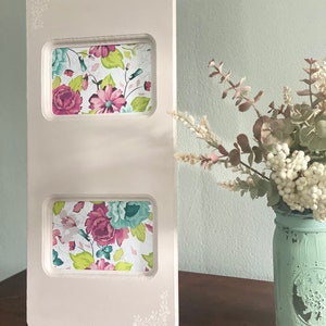 4x6 Double Wooden Picture Frame ~ 4x6 Collage Frame ~ Soft Rose Pink Photo Frame ~ (2) 4x6 Picture Windows ~ Double 4x6 Vertical Frame