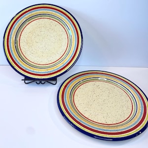 Assiette plate Pfaltzgraff vintage Sedona peinte à la main de 30 cm (12 po.) Grande assiette de remplacement en grès aztèque du sud-ouest de l&#39;Amérique du Sud