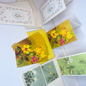 Ensemble de 16 cartes de voeux vintage Carleton Enveloppes Stationnaire Carte MCM des années 1950 Cadeaux en papier Carte vierge Unique Carte rare Anniversaire décorative