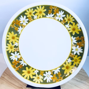 Vintage MCM Mikasa Retro Cera-Stone Daisies DI378 Chop Plate 12” 70’s Stoneware 70’s Stoneware Mid Century Modern Serving Rare Plate Japan