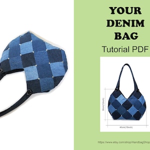 Shoulder blue denim bag PDF tutorial