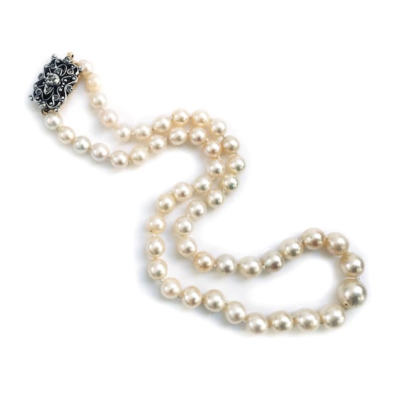 Early 20th century single row cultured pearl coll… - image 1