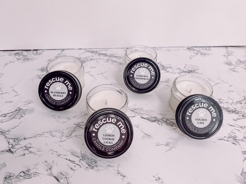 Fruity Candle Sample Pack Natural Soy Wax Set of 4 oz Mason Jar Candles Portion of Proceeds Donated to Animal Rescues