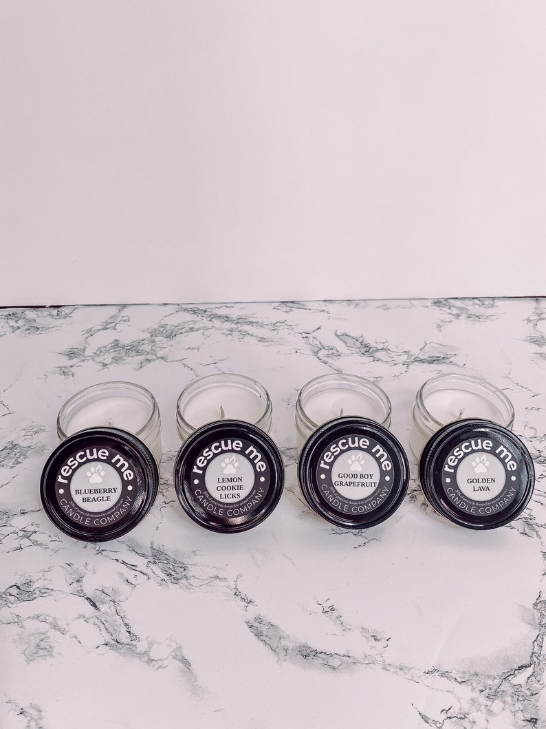 Fruity Candle Sample Pack Natural Soy Wax Set of 4 oz Mason Jar Candles Portion of Proceeds Donated to Animal Rescues