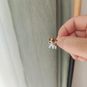 Handmade Micro Crochet Jack Russell Terrier Doll: Movable Miniature Dog