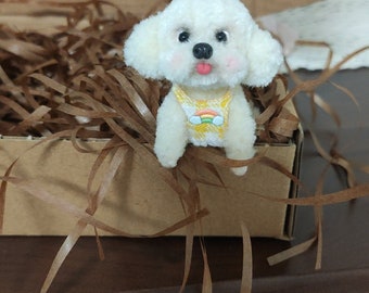 ooak dollhouse miniature dogs Dollhouse miniature animals wool chenille stem animals friend for doll pipe cleaner dog Needle Felted Animals