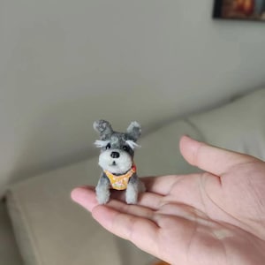 OOAK Needle Felted Miniature Dog: Dollhouse Animal Friend