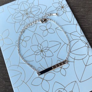 1319 Hand-Stamped Bar Bracelet: Multiple Sclerosis Awareness image 2