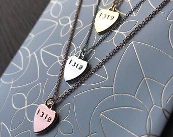 1319 Heart Necklace: MS Awareness Jewelry, Rose Gold, Gold, Silver