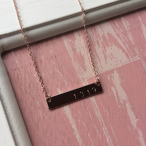 1319 MS Chunky Horizontal Bar Necklace, Multiple Sclerosis, MS, M.S. (Read Description for Hidden Meaning)