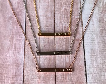 1319 Horizontal Bar Necklace: MS Awareness Jewelry