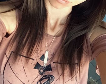 1319 Chunky Vertical Bar Necklace: MS Awareness Jewelry