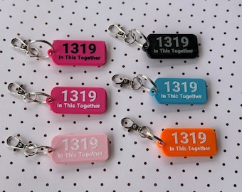 1319 MS Rectangle Keychain, Purse Charm, School Backpack Tag, Multiple Sclerosis, 3D Printed (Read Description for Hidden Meaning)