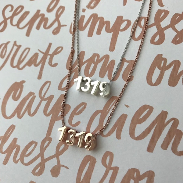 1319 Numbered Charm Necklace: MS Awareness Jewelry